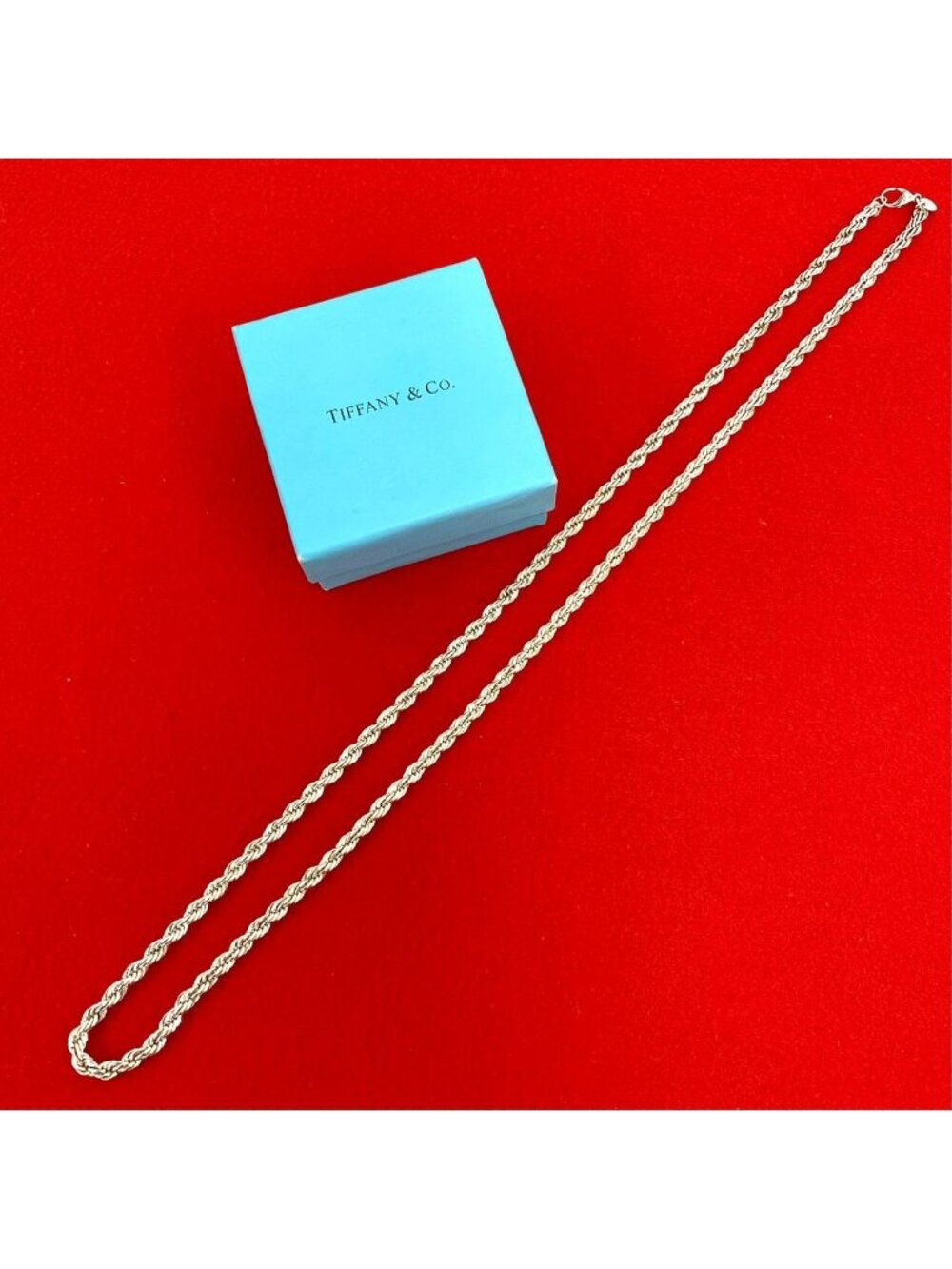 Tiffany & Co Vintage Twisted Rope Chain Necklace 925 Sterling Silver